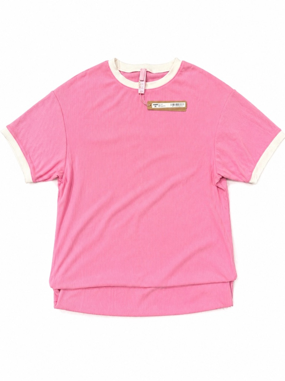 SKIMS Soft Lounge T-Shirt Dress Blush Multi Pink Cream Trim XS Fits Up to Large - Picture 5 of 5